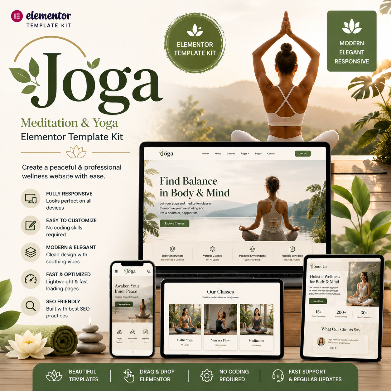 Joga – Premium Yoga & Meditation Elementor Template Kit for Wellness Websites - Image 2