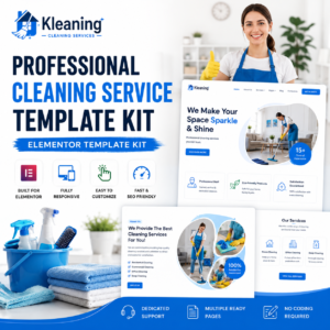 kleaning professional cleaning service template kit elementor template kit