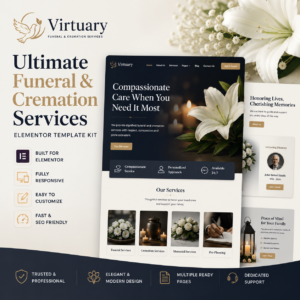 Virtuary – Ultimate Funeral & Cremation Services Elementor Template Kit Download